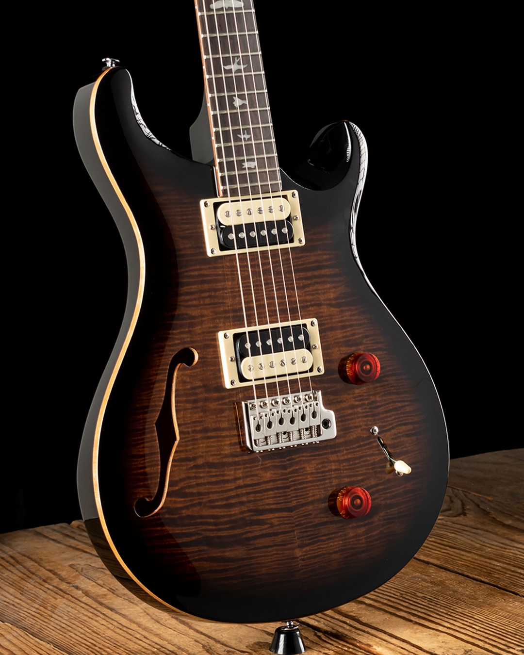 PRS SE Custom 22 Semi-Hollow - Black Gold Sunburst