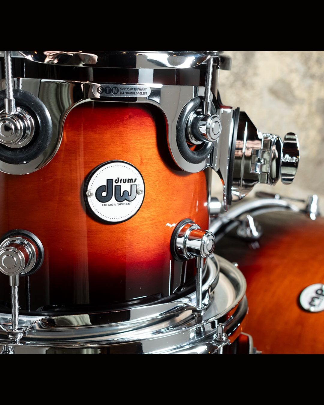 dw design series tobacco burst DW Design Series 4-Piece Shell Pack Drum Set