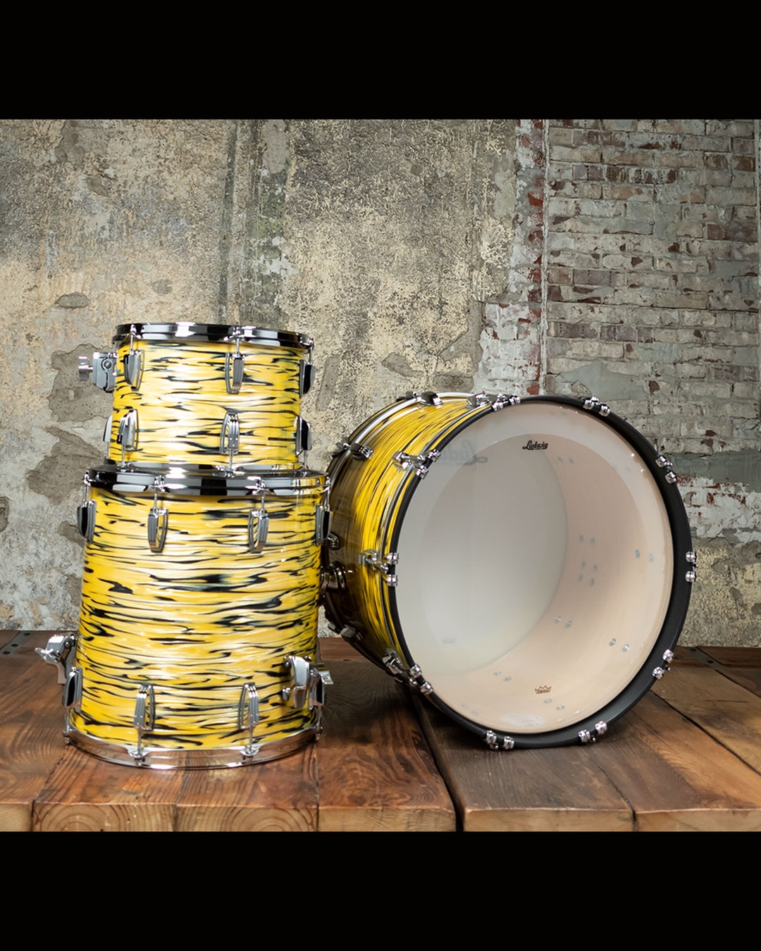 Ludwig Classic Maple FAB 3 Piece Drum Set Lemon Oyster
