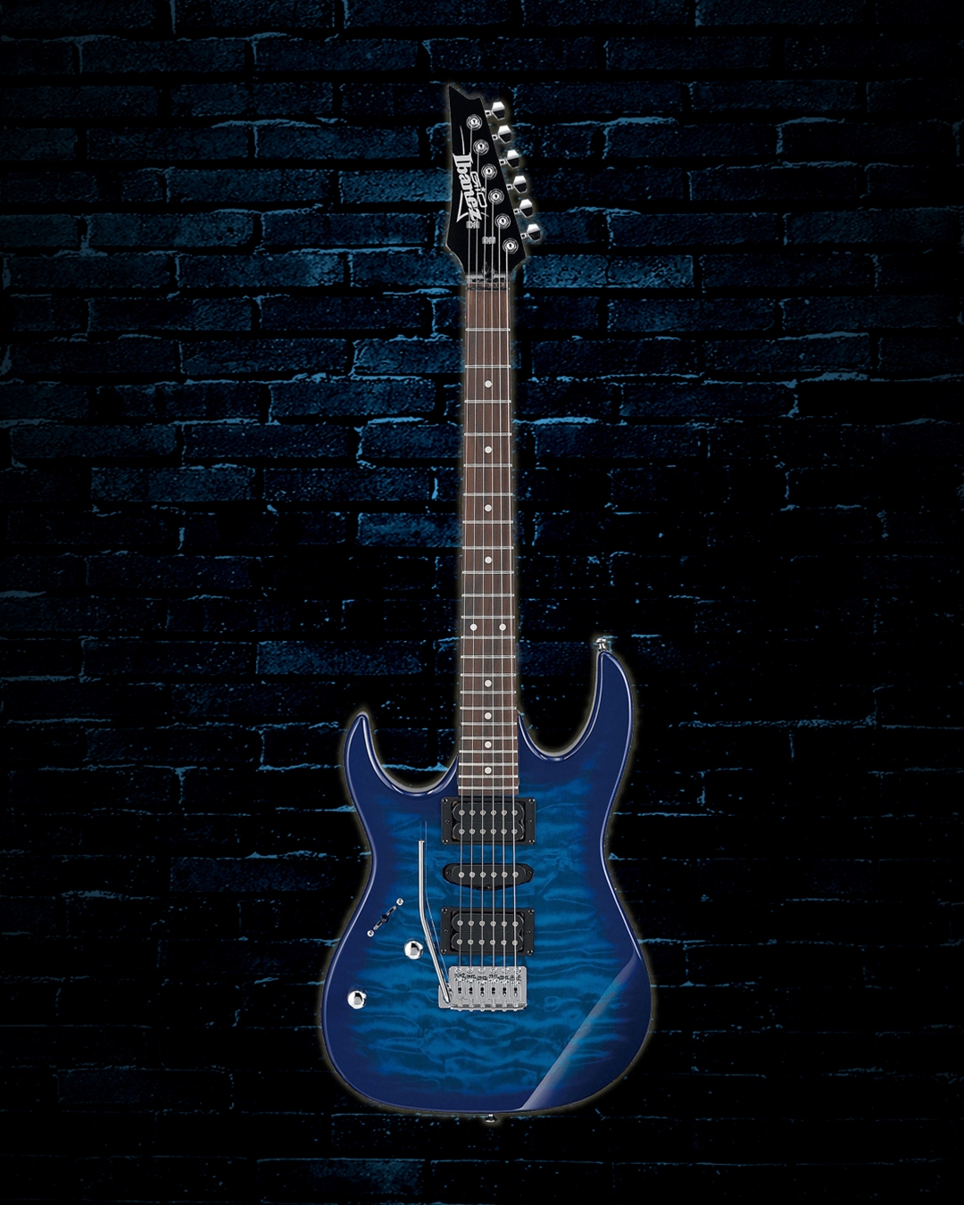 Ibanez GRXQA RG Gio Left Handed   Transparent Blue Burst