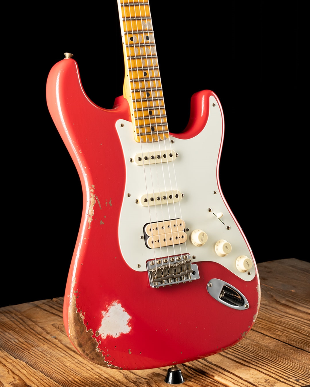 ★FiestaRed Relic Multilayer Stratocaster Fender Custom Shop '57 Heavy Relic Stratocaster HSS - Aged