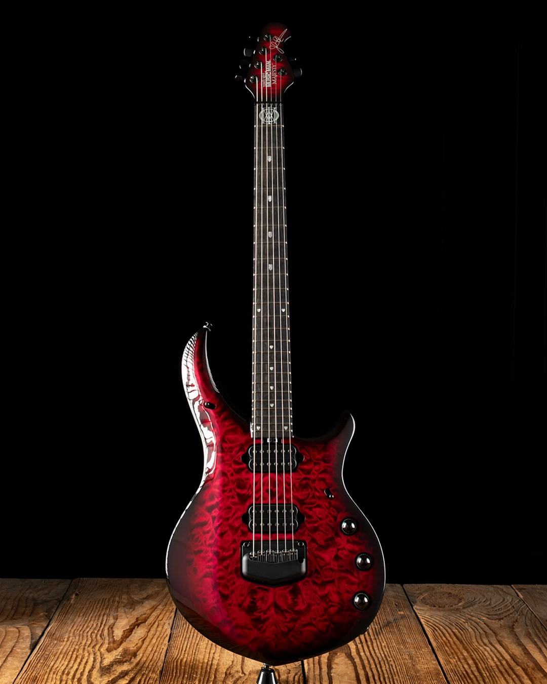 MUSIC MAN Majesty 6 Red 被り Sunrise 極上杢目個体