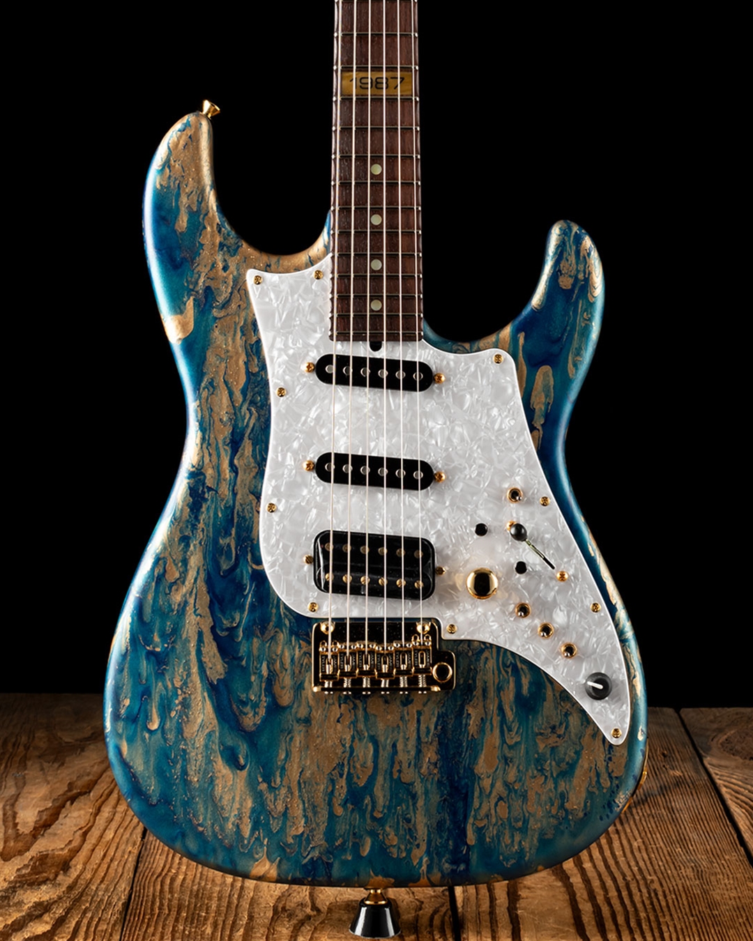 ★カスタム★Jim Baxter★10山★極美キルテッドメイプル＆美ココボロ★ James Tyler JapanTylerbastar HT -White w/Blue Pearl-【ローステッド