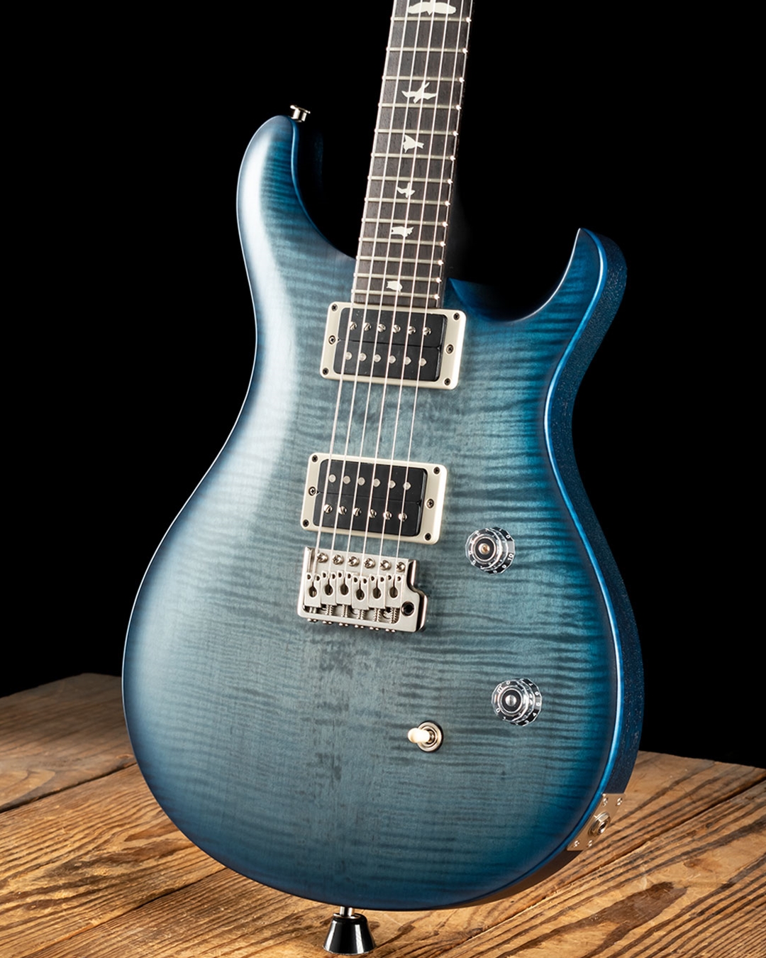 PRS CE 24 - Satin Faded Gray Black w/Blue Wrap Burst