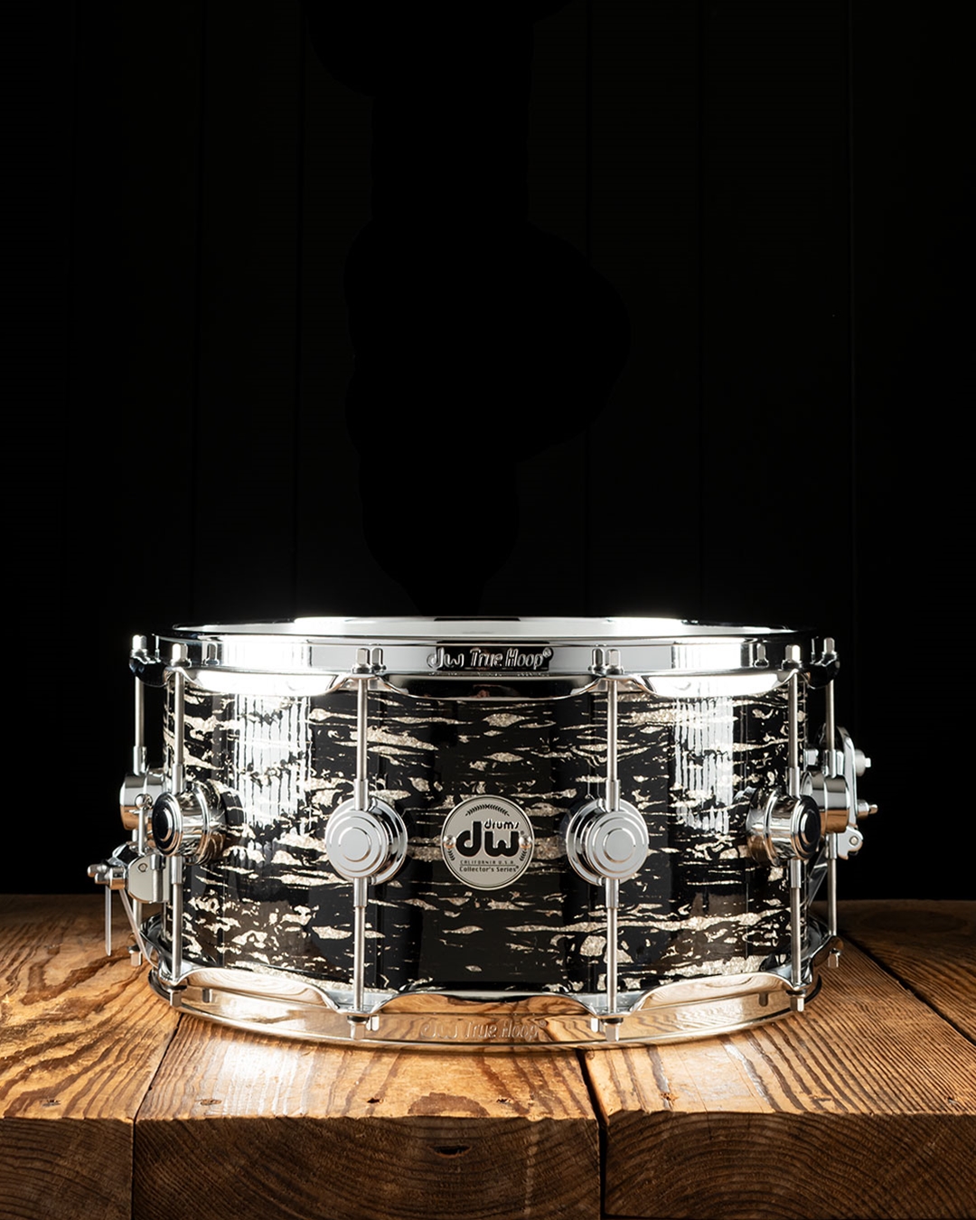 DW 6.5 x14 Collector s Series VLT Maple Snare Black Oyster Glass