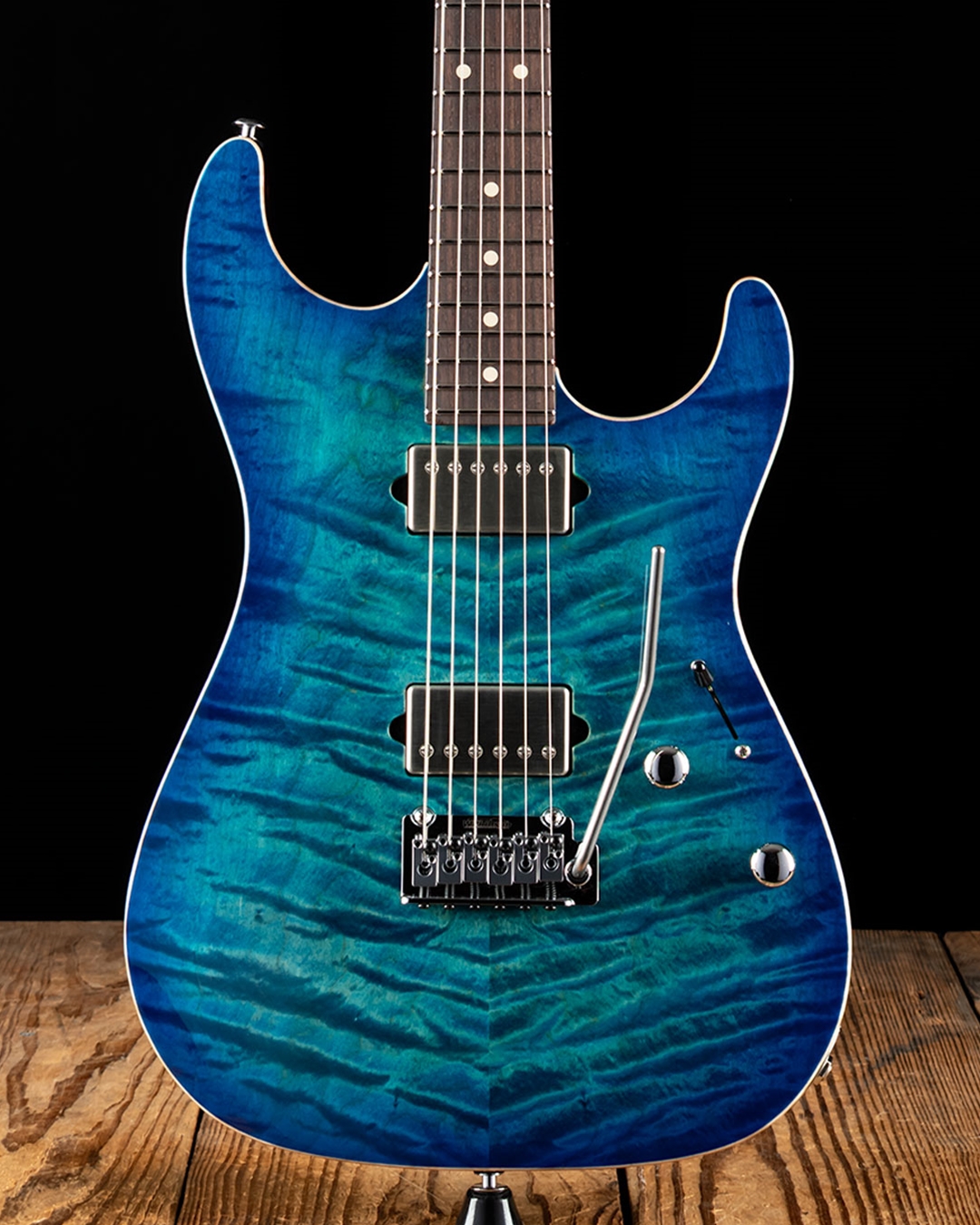 Suhr Standard Custom Quilt Maple/Genuine Mahogany - Aqua Blue Burst