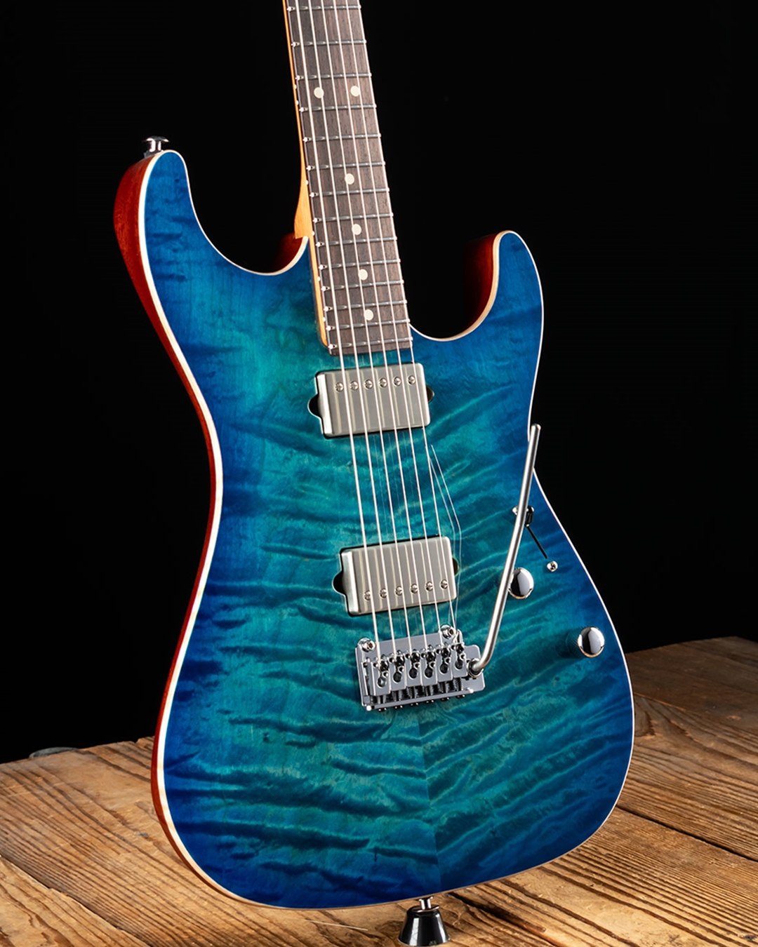 Suhr Standard Custom Quilt Maple/Genuine Mahogany - Aqua Blue Burst