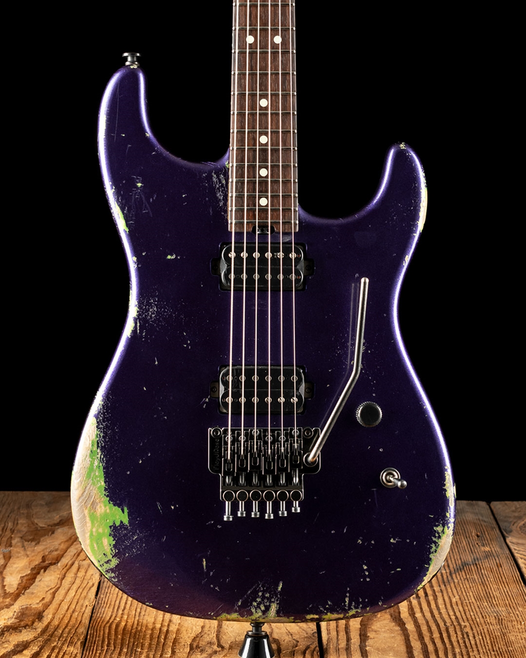 Luxxtone El Machete HH - Firemist Purple Over Lime Green Metallic