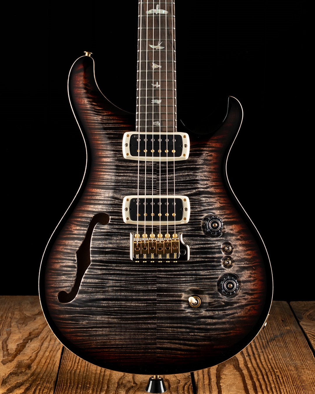 PRS 40th Ann Custom 24-08 Semi-Hollow - Charcoal Tri-Color Burst