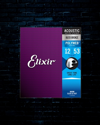 Elixir 11050 Polyweb 80/20 Bronze Acoustic Strings - Light (12-53)