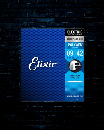 Elixir 12000 Polyweb Nickel Plated Steel Electric Strings - Super Lite (9-42)