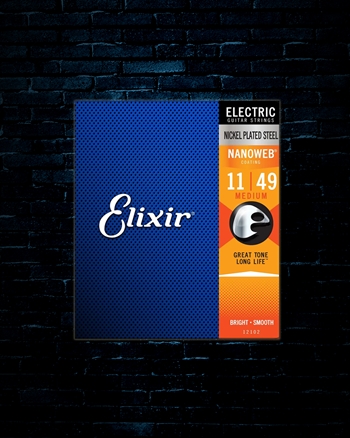 Elixir 12102 Nanoweb Nickel Plated Steel Electric Strings - Medium (11-49)