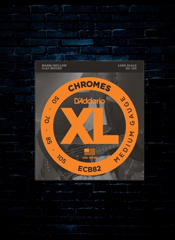 D'Addario ECB82 XL Chromes Flat Wound Bass Strings - Medium (50-105)