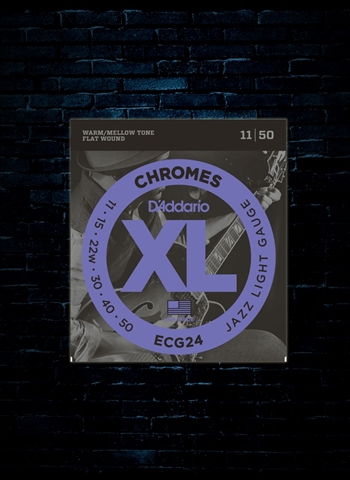 D'Addario ECG24 XL Chromes Flat Wound Electric Strings - Jazz Light (11-50)