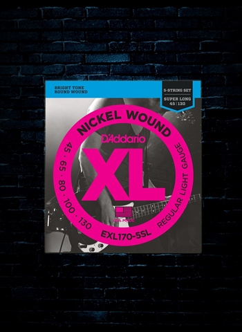 D'Addario EXL170-5SL XL Nickel Wound Bass - 5-String Super Long LT (45-130)