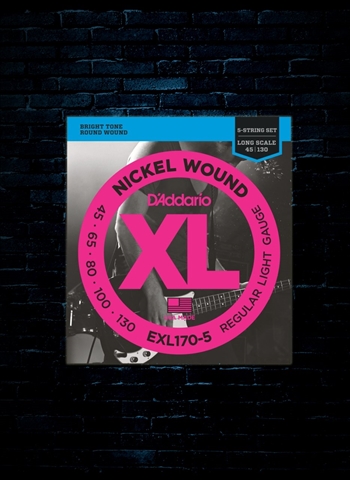 D'Addario EXL170-5 XL Nickel Wound Bass Strings - 5-String Light (45-130)