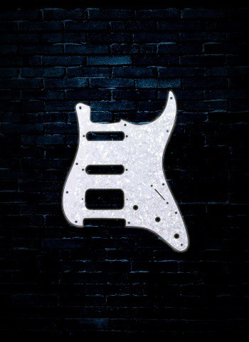 White Moto Fender Standard HSH Pickguard