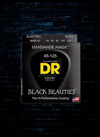 DR BKB5-45 - K3 Black Beauties Bass Strings - 5-String Medium (45-125)