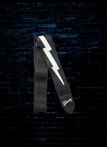 Gibson The Lightning Bolt Seatbelt 2" Nylon Guitar Strap - Black