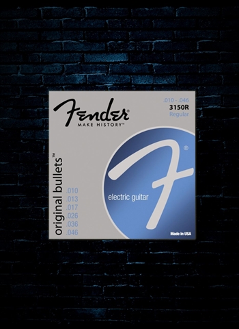 Fender 3150 Original Bullets Pure Nickel Bullet Ends Guitar Strings - Regular (10-46)