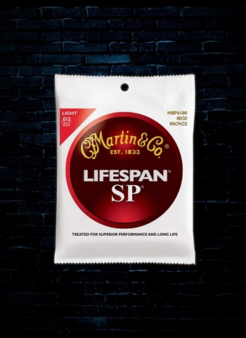 Martin MSP6100 SP Lifespan 80/20 Bronze Acoustic Strings - Light (12-54)