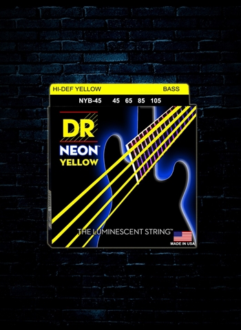 DR NYB-45 K3 NEON Yellow Bass Strings - Medium (45-105)