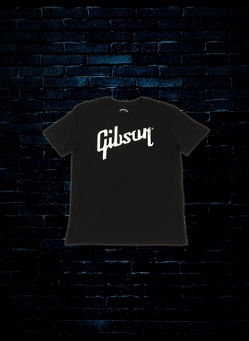 Gibson Distressed Logo T-Shirt (Large) - Black