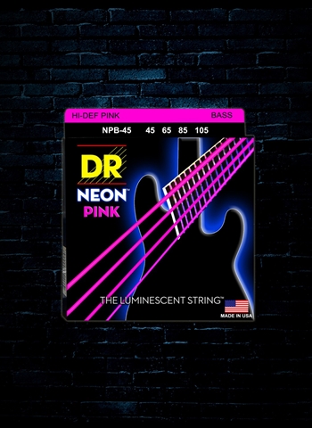 DR NPB-45 K3 NEON Pink Bass Strings - Medium (45-105)