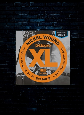 D'Addario EXL140-8 XL Nickel Wound Electric Strings - 8-String Light Top/Heavy Bottom (10-74)