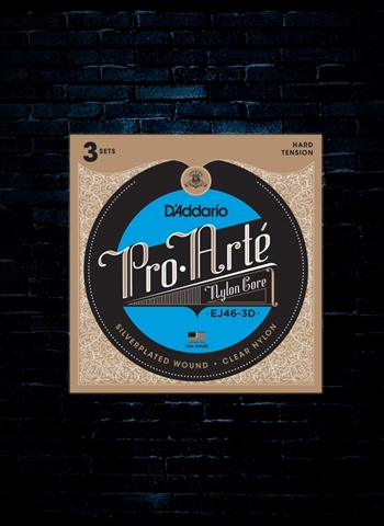 D'Addario EJ46 Pro-Arte Nylon Core Classical Strings (3-Pack) - Hard (29-44)