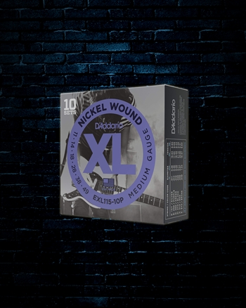 D'Addario XL NICKEL WOUND ELECTRIC STRINGS - MEDIUM (11-49) - 10 PACK