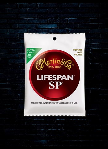 Martin MSP6000 SP Lifespan 80/20 Bronze Acoustic Strings - Extra Light (10-47)
