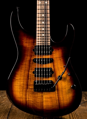 Suhr Modern Custom Curly Koa/Cocobolo - Dark Brown Burst