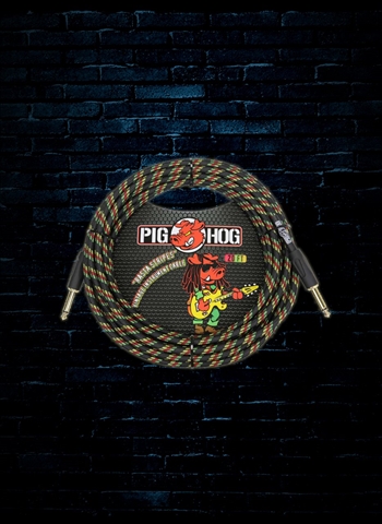 Pig Hog PCH20RA - 20' Rasta Stripes Instrument Cable