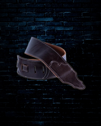 Franklin Straps 3" Jackson Hole Aged Leather Guitar Strap - Chocolate