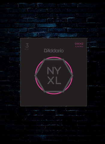 D'Addario NYXL0942 - NYXL Nickel Wound Electric Strings (3 Pack) - Super Light (9-42)