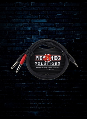 Pig Hog PB-S3403 3' 3.5mm to Dual 1/4" Stereo Breakout Cable