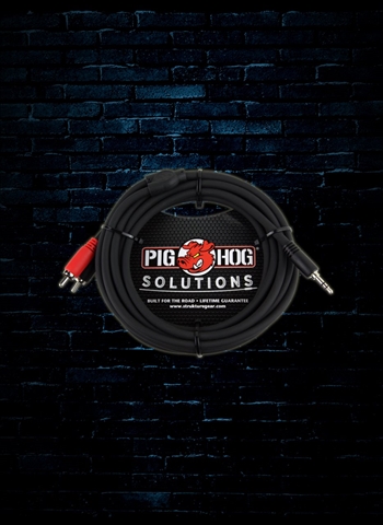 Pig Hog PB-S3R10 10' 3.5mm to Dual RCA Stereo Breakout Cable
