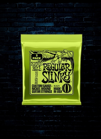 Ernie Ball 3221 Nickel Wound Electric Strings (3 Pack) - Reg. Slinky (10-46)