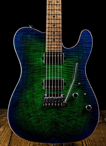 Suhr Classic T 24 Flame Maple/Birdseye Maple - Green Blue Burst