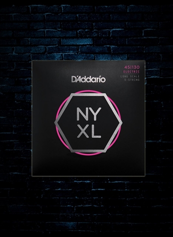 D'Addario NYXL45130 - NYXL Set Long Scale Bass Strings - 5-String Regular Light (45-130)