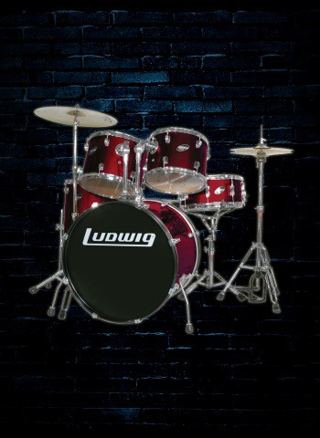 Ludwig LC175 Accent Series 5-Piece Drum Set - Wine Red