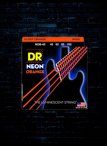 DR NOB-45 K3 NEON Orange Bass Strings - Medium (45-105)