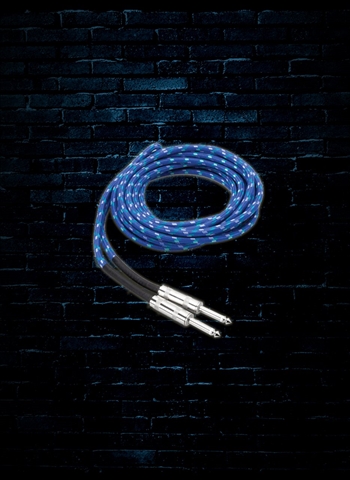 Hosa 3GT-18C2 - 18' Cloth Guitar Cable - Blue/Green/White