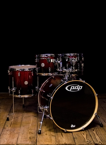 PDP PDCM2215RB - 5-Piece Concept Maple Drum Set - Red to Black Fade