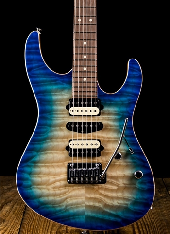 Suhr Modern Custom Quilt Maple/Swamp Ash - Blue Burst