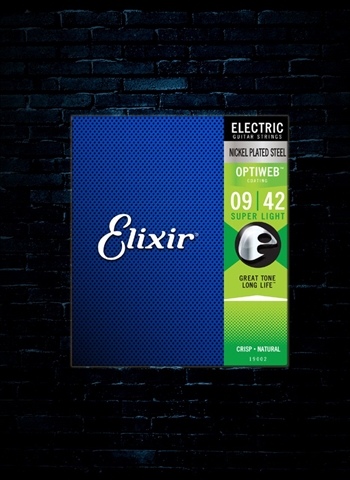 Elixir 19002 Optiweb Nickel Plated Steel Electric Strings - Super Light (9-42)