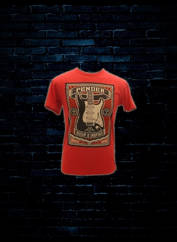 Fender Built 2 Inspire T-Shirt - Red (Small)