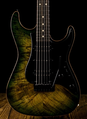 Suhr Standard Custom Waterfall Burl Maple/Basswood - Faded Trans Green Burst