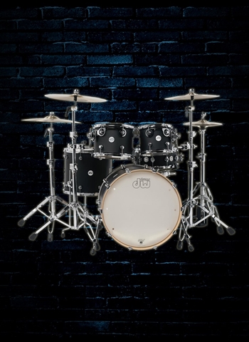 Drum Workshop DDLM2215BL Design Series 5-Piece Drum Set - Black Satin